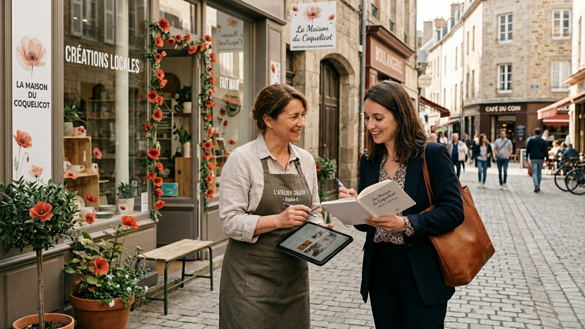Accompagnement en communication locale pour commerçants, artisans et entreprises à Caen la Mer.