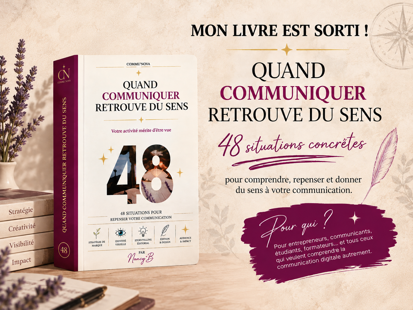 Livre « Quand communiquer retrouve du sens » de Nancy B, 48 situations concrètes pour repenser sa communication.
