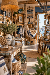 Boutique de décoration artisanale dans un univers bord de mer